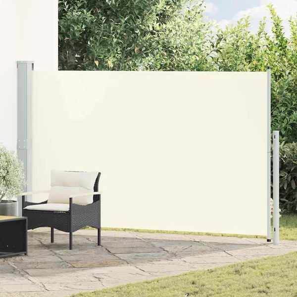 Auvent latéral rétractable de patio 180x300 cm Crème