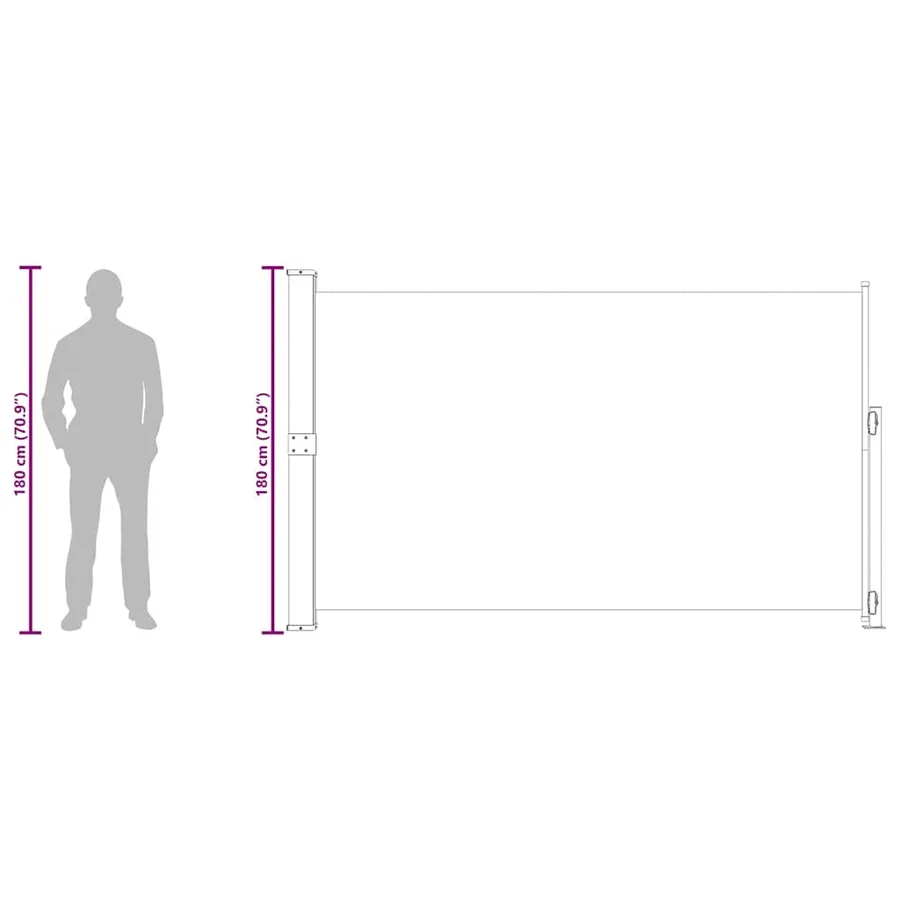 Auvent latéral rétractable de patio 180x300 cm Crème - 11