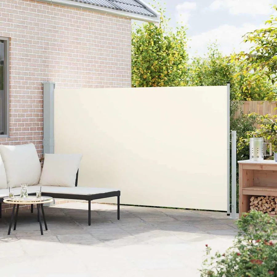 Auvent latéral rétractable de patio 180x300 cm Crème - 3