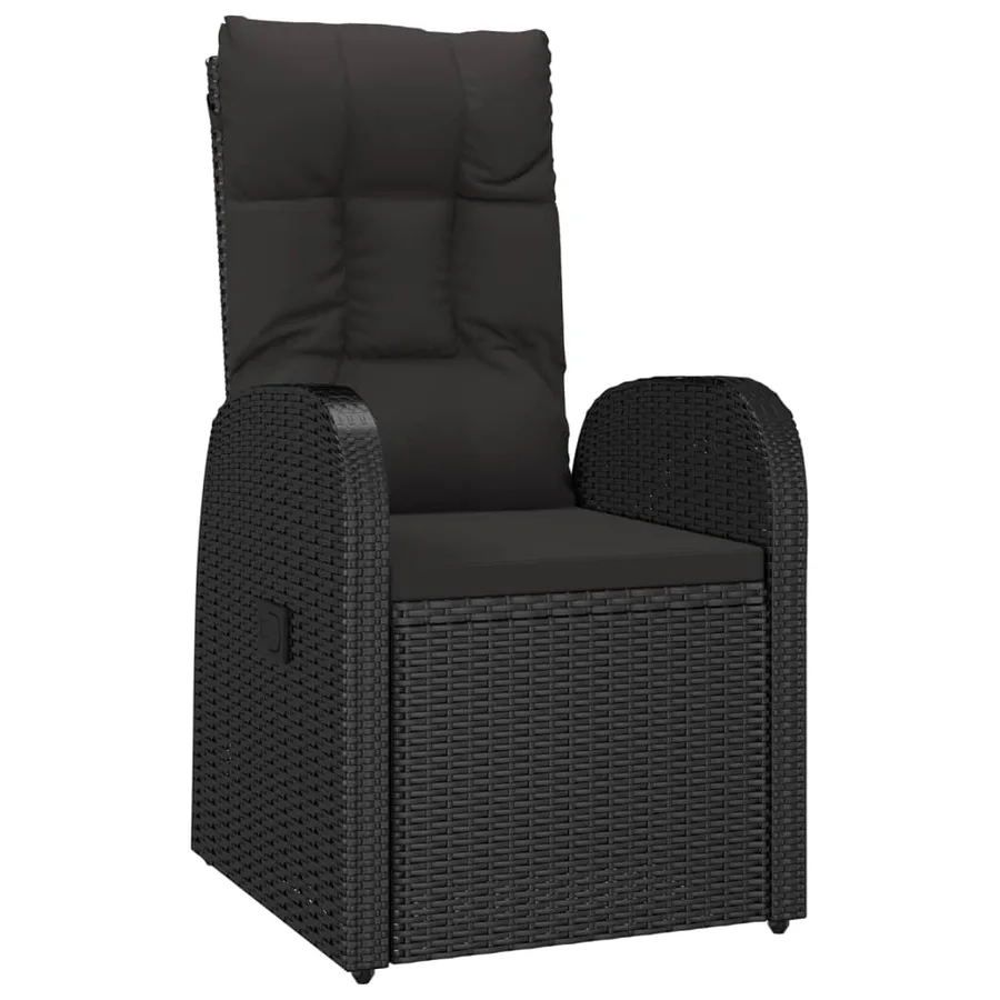 Ensemble à manger de jardin coussins 5pcs Noir Résine tressée - 5