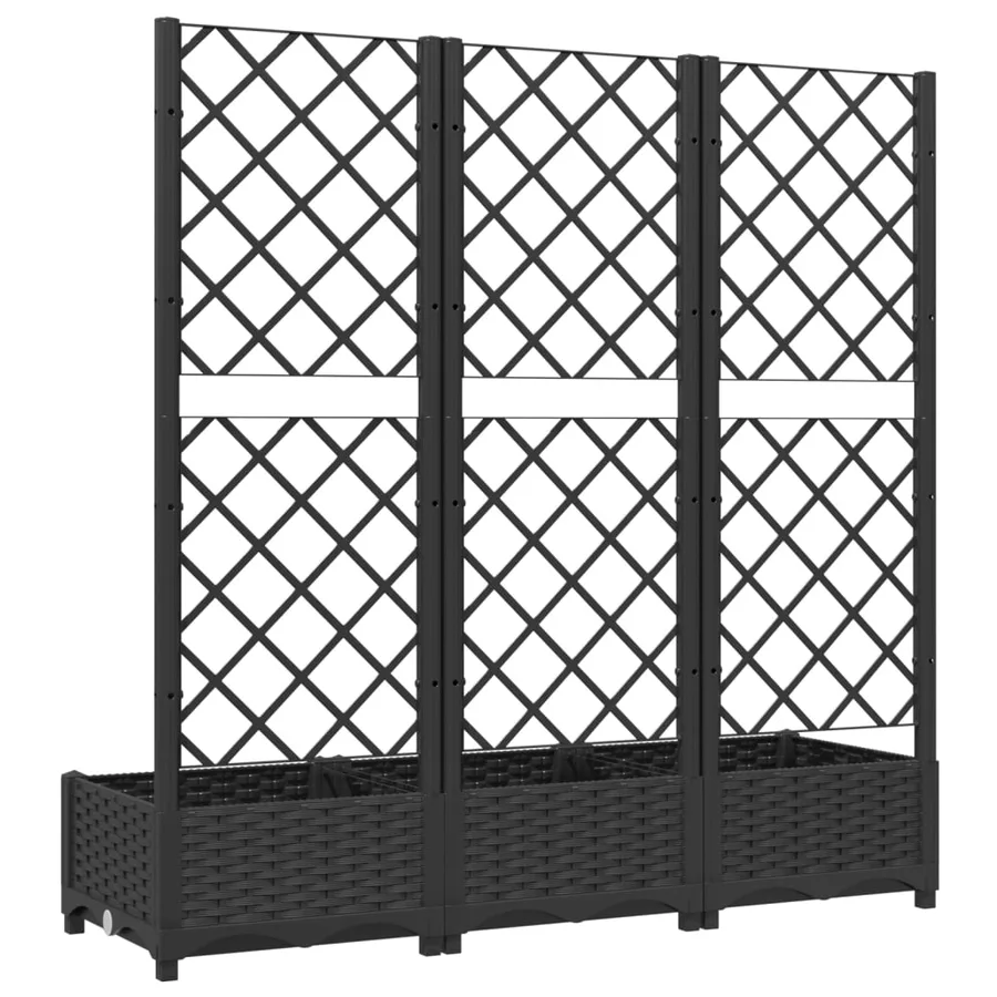 Jardinière avec treillis Noir 120 x 40 x 121,5 cm PP - 4