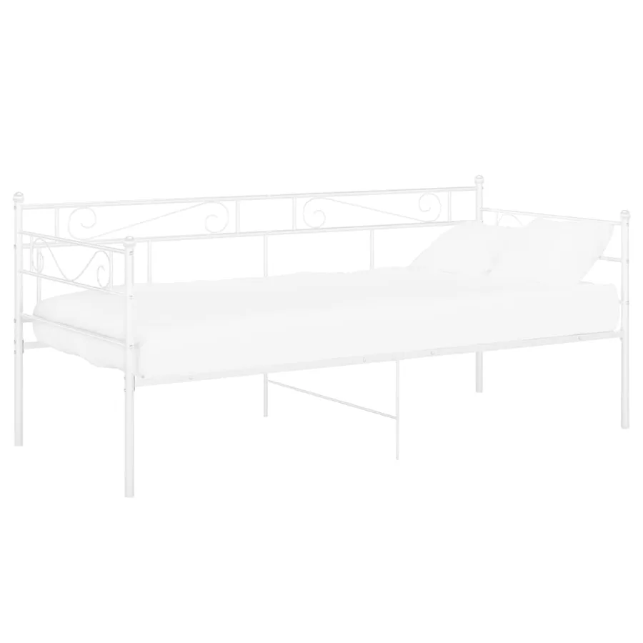 Cadre de canapé-lit sans matelas blanc métal 90x200 cm - 2