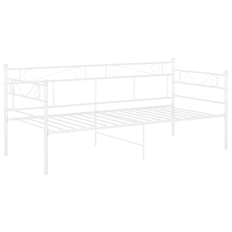 Cadre de canapé-lit sans matelas blanc métal 90x200 cm - 3