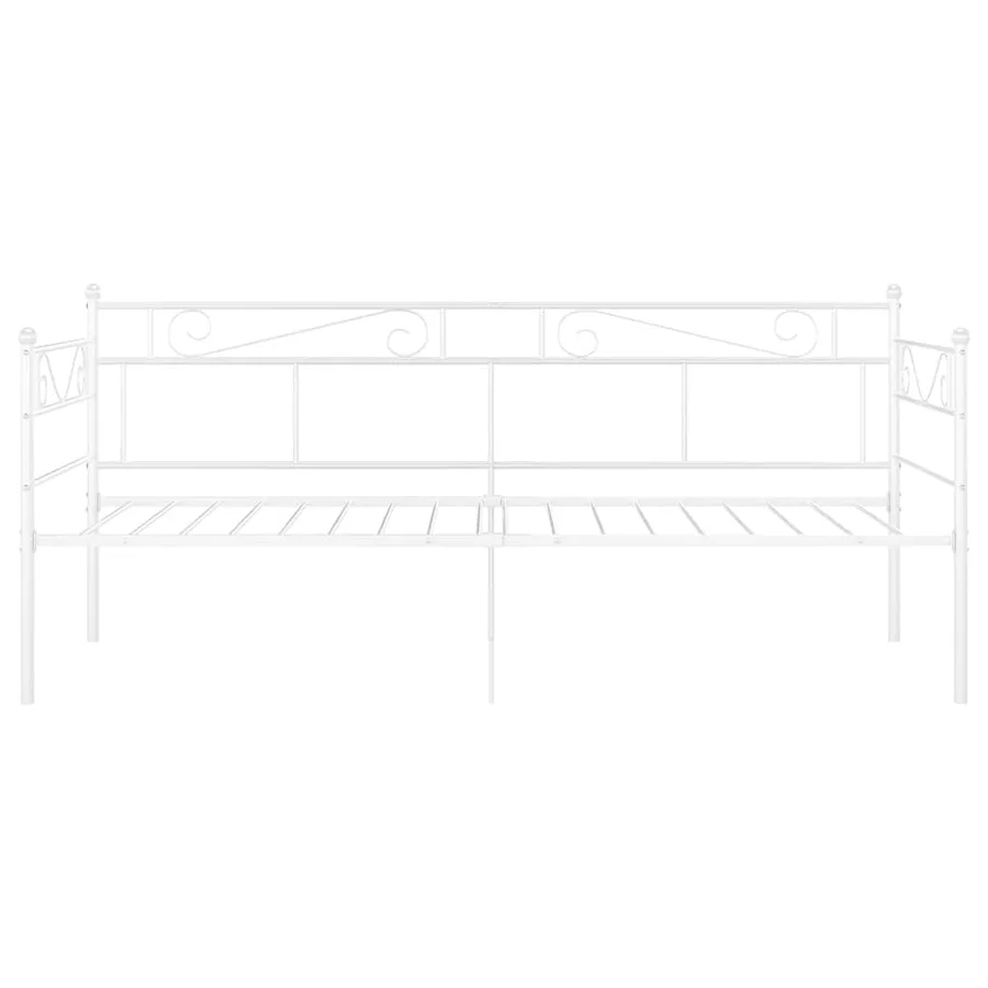 Cadre de canapé-lit sans matelas blanc métal 90x200 cm - 4