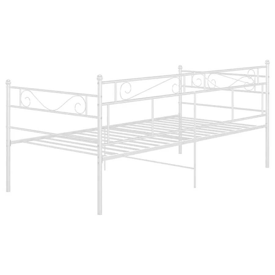 Cadre de canapé-lit sans matelas blanc métal 90x200 cm - 5