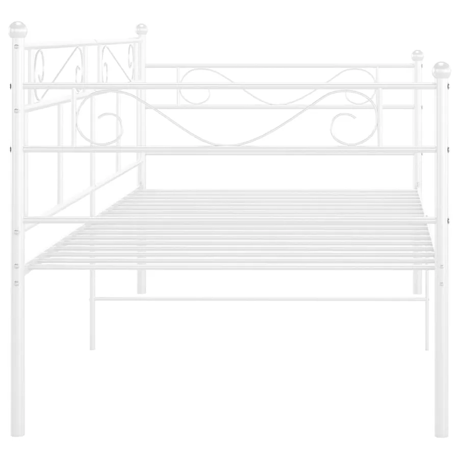 Cadre de canapé-lit sans matelas blanc métal 90x200 cm - 6