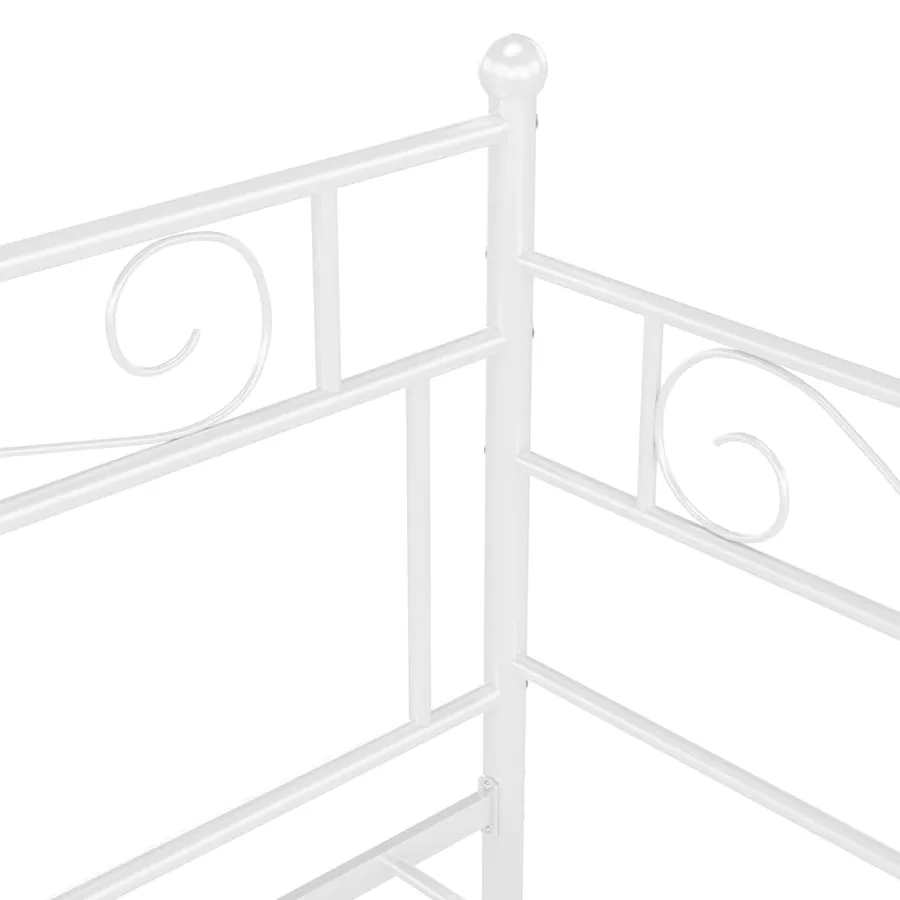 Cadre de canapé-lit sans matelas blanc métal 90x200 cm - 7
