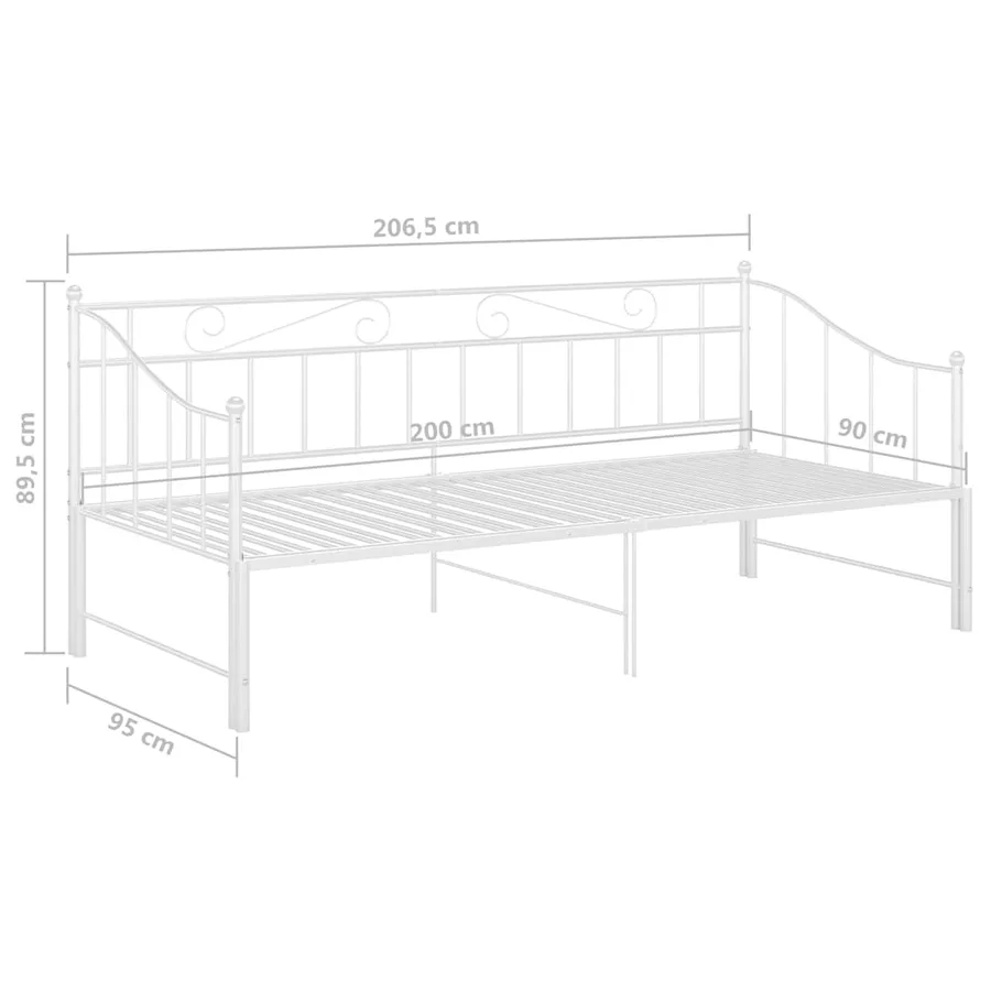 Cadre de canapé-lit extensible sans matelas blanc 90x200 cm - 12
