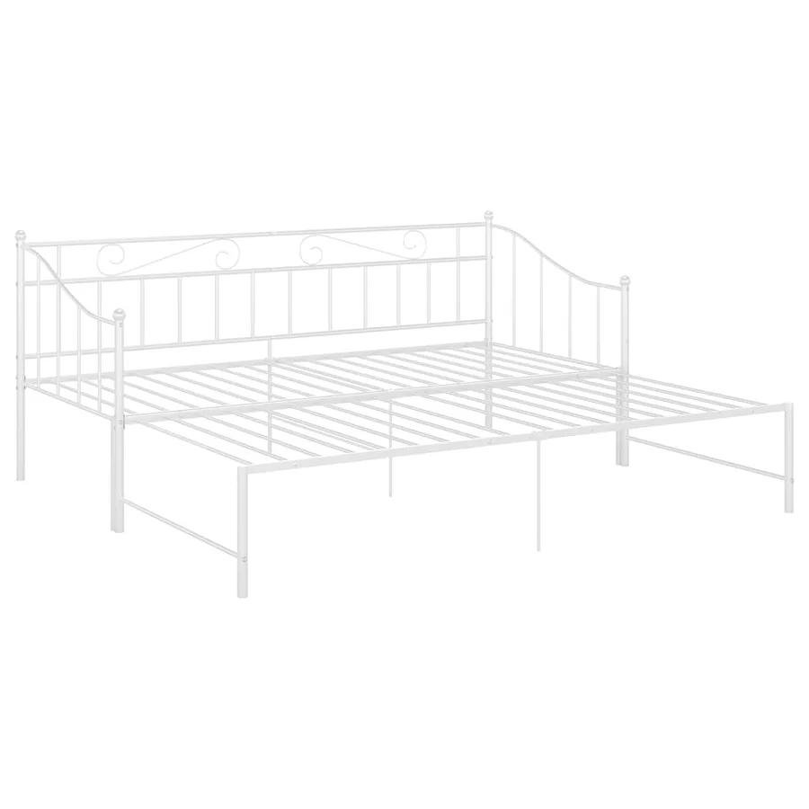 Cadre de canapé-lit extensible sans matelas blanc 90x200 cm - 5