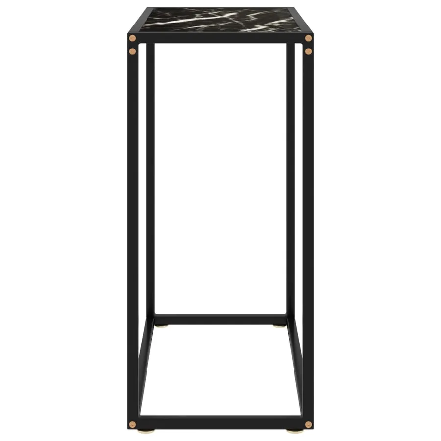 Table console Noir 60x35x75 cm Verre trempé - 3