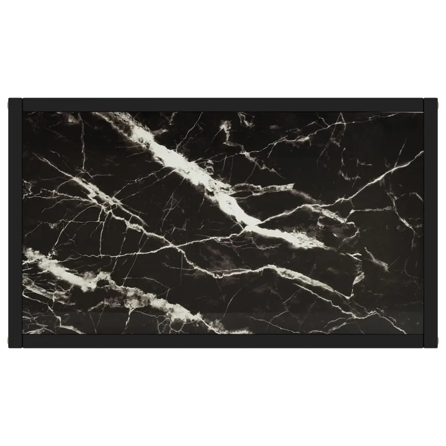 Table console Noir 60x35x75 cm Verre trempé - 4