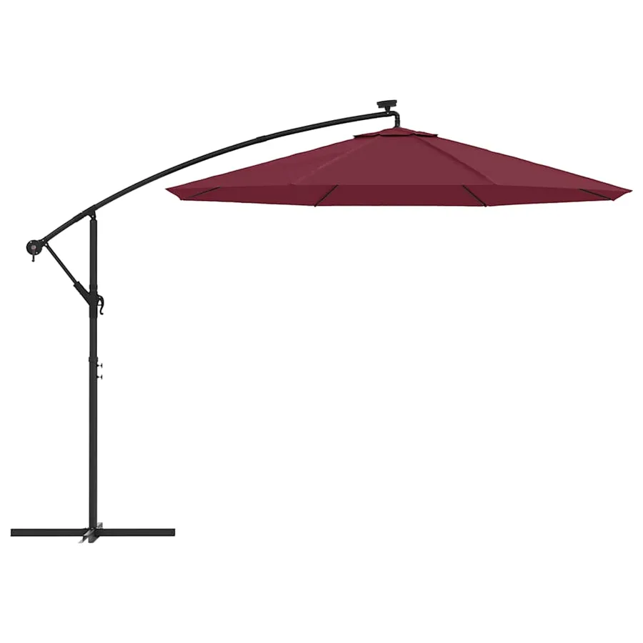 Tissu de remplacement pour parasol déporté Rouge bordeaux 350cm - 5