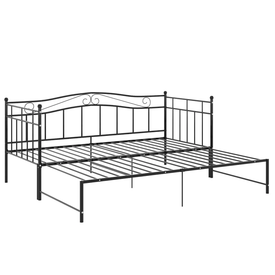Cadre de canapé-lit extensible sans matelas Noir Métal 90x200cm - 3