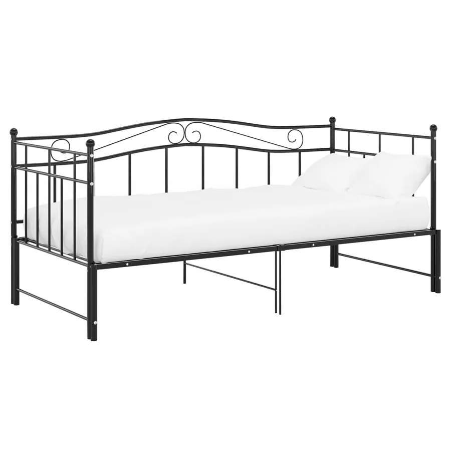Cadre de canapé-lit extensible sans matelas Noir Métal 90x200cm - 4