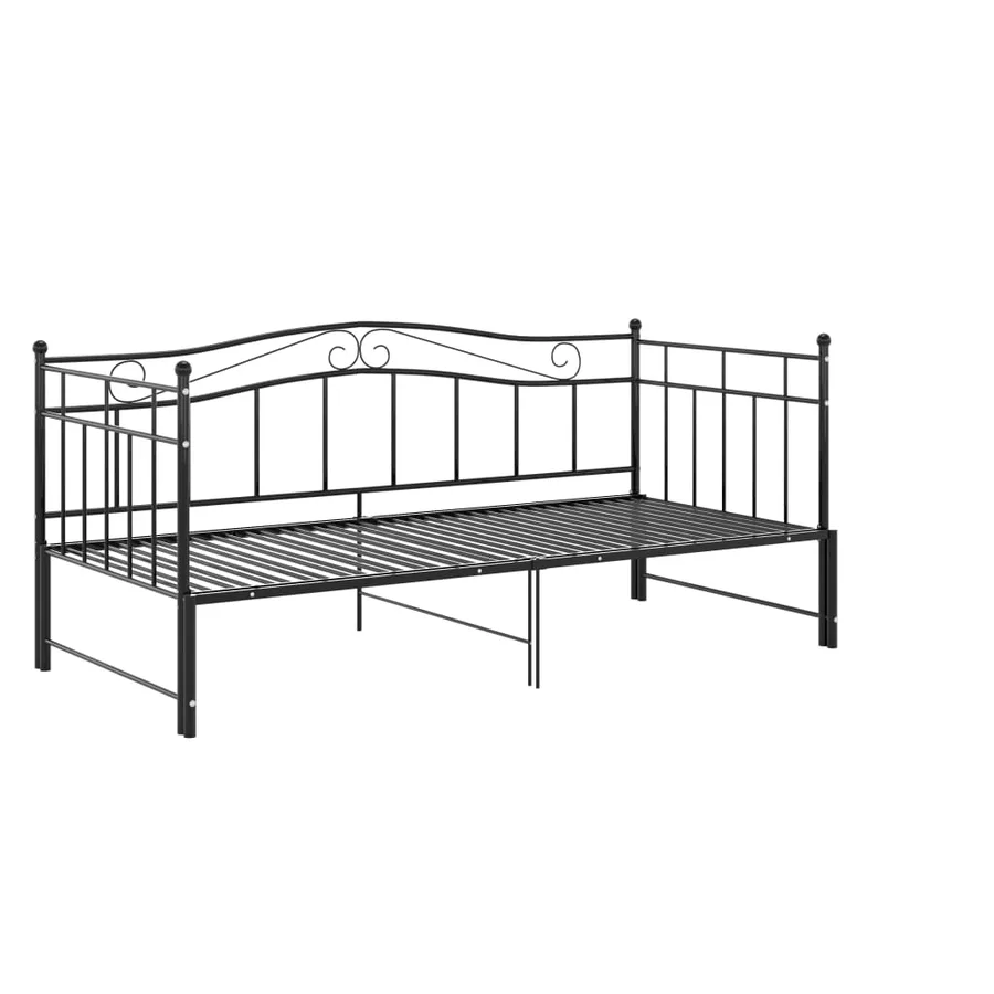 Cadre de canapé-lit extensible sans matelas Noir Métal 90x200cm - 6