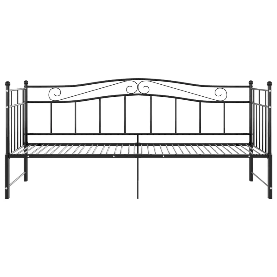 Cadre de canapé-lit extensible sans matelas Noir Métal 90x200cm - 7