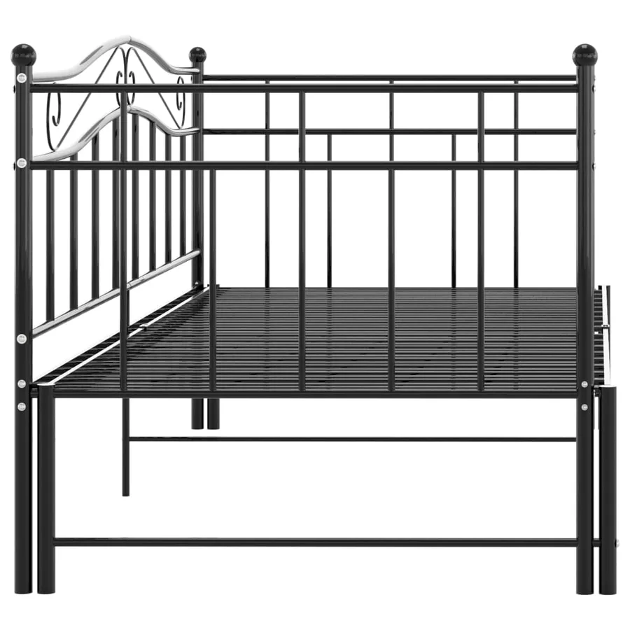 Cadre de canapé-lit extensible sans matelas Noir Métal 90x200cm - 8