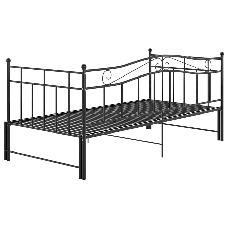 Cadre de canapé-lit extensible sans matelas Noir Métal 90x200cm - 9