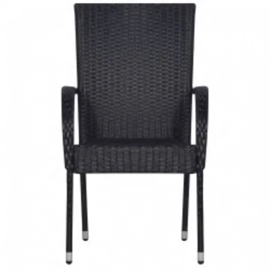 Ensemble à manger de jardin 7 pcs Noir - 4