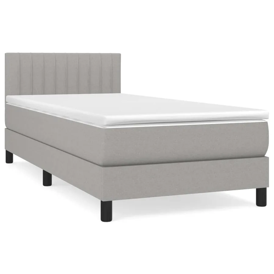 Sommier à lattes de lit et matelas Gris clair 90x190 cm Tissu - 2