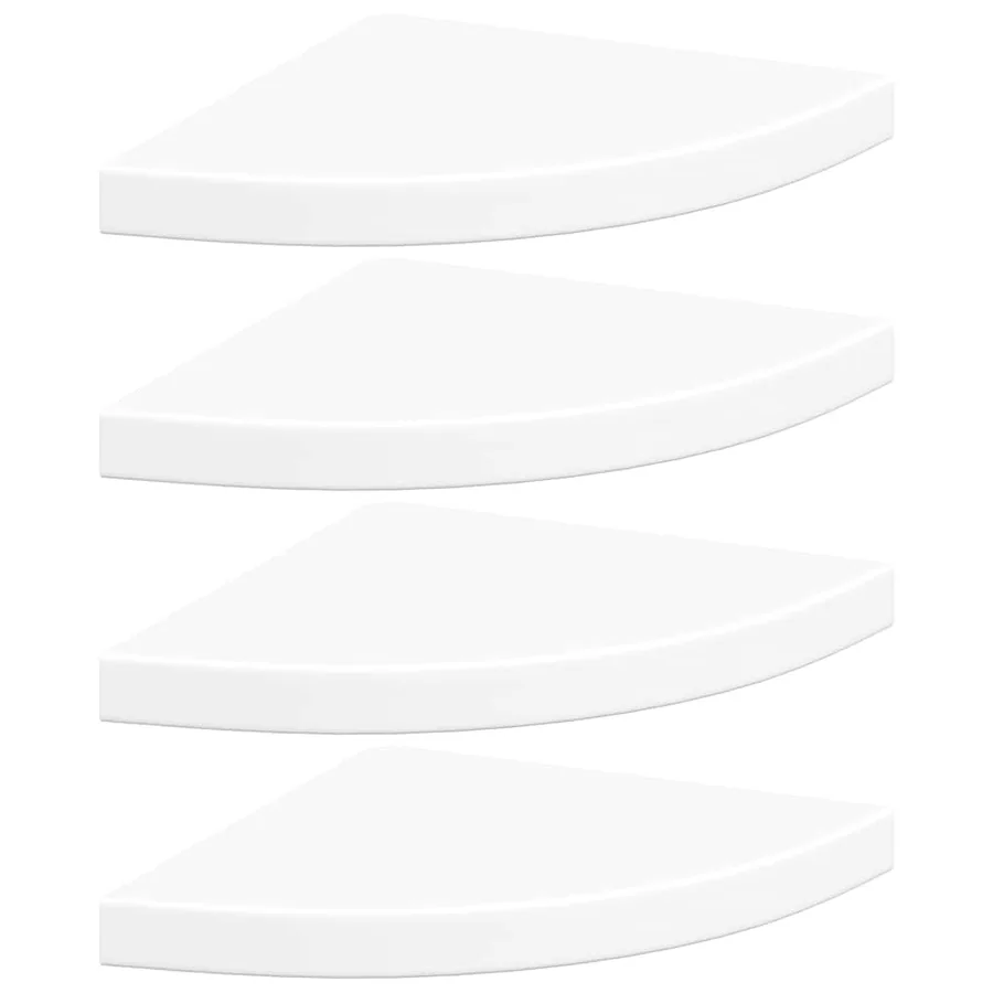 Étagères d'angle flottantes 4 pcs blanc 35x35x3,8 cm MDF - 2