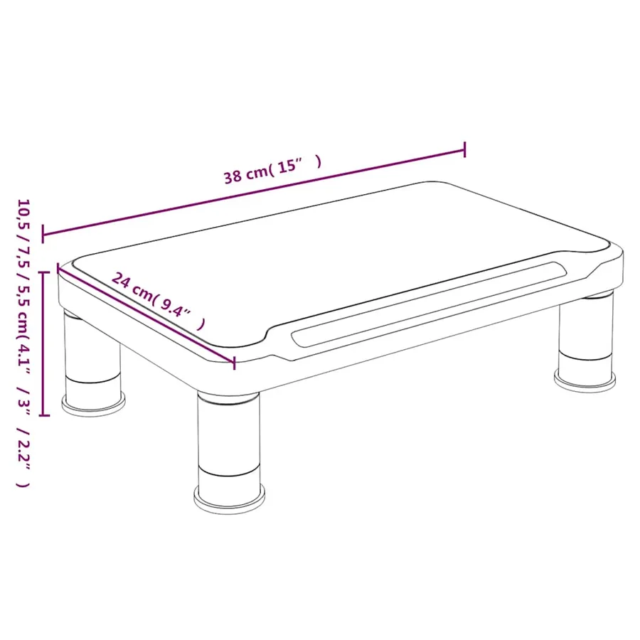 Support de moniteur Noir 38x24x10,5 cm - 7