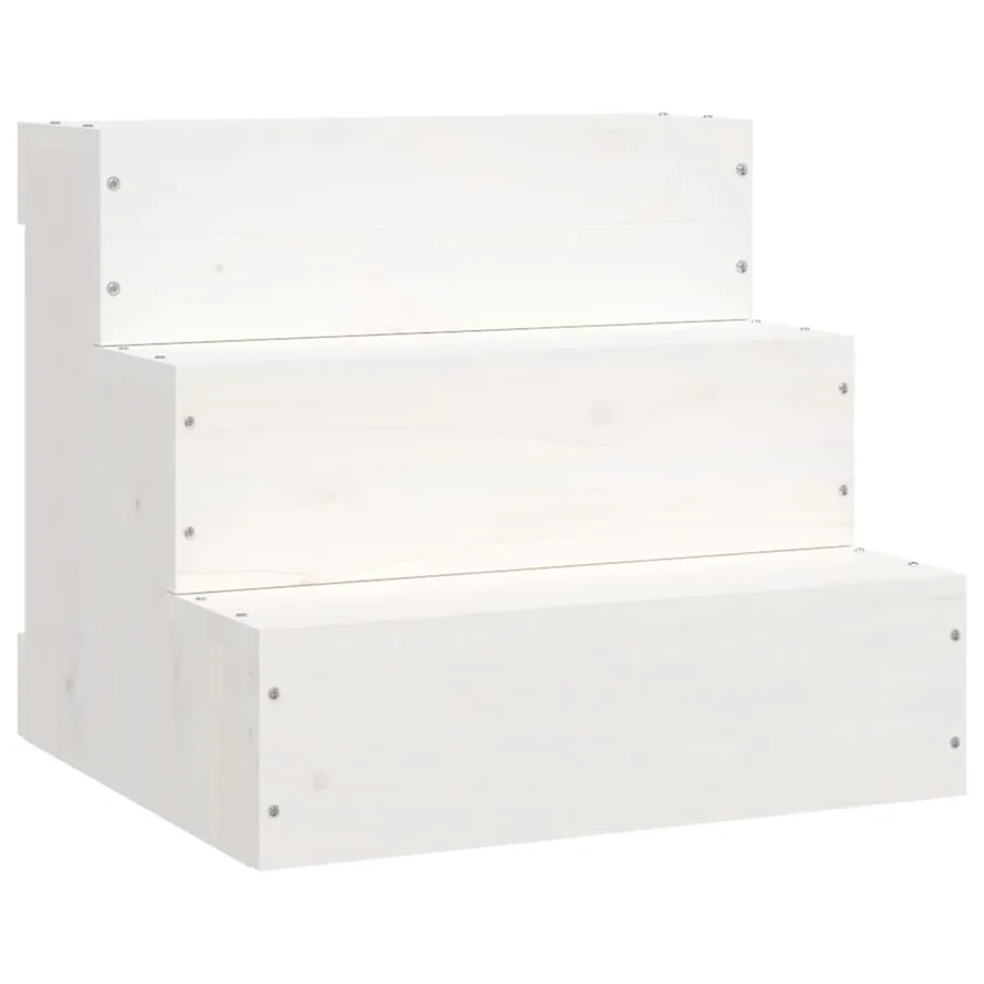 Escalier pour animaux de compagnie Blanc 40x37,5x35 cm Bois pin - 2