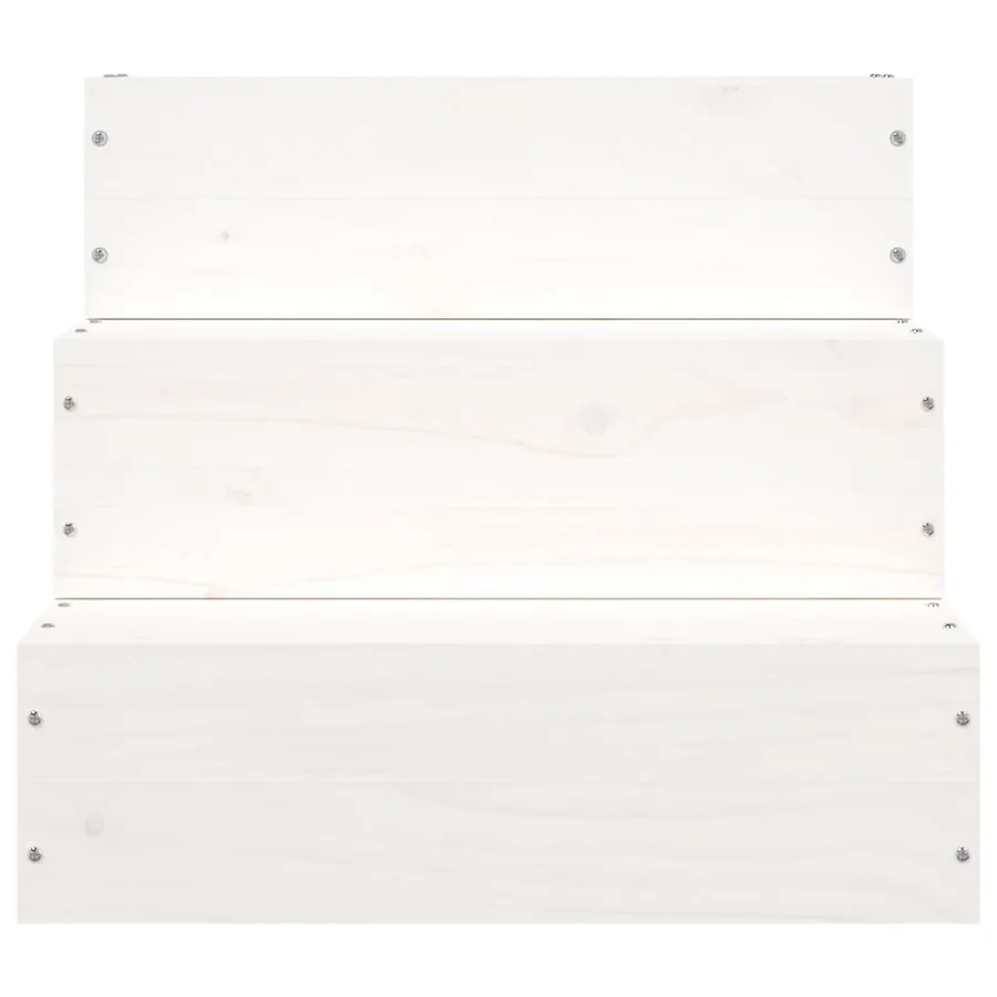 Escalier pour animaux de compagnie Blanc 40x37,5x35 cm Bois pin - 4