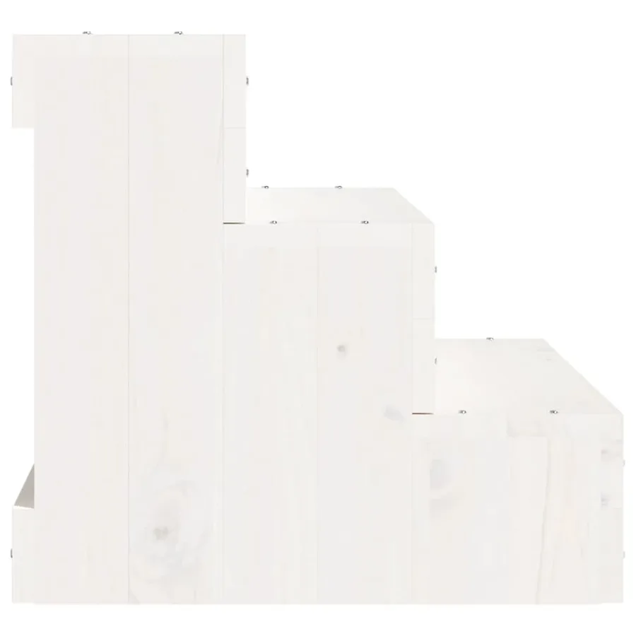 Escalier pour animaux de compagnie Blanc 40x37,5x35 cm Bois pin - 5