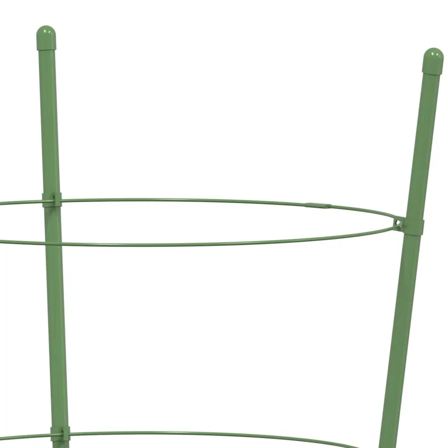 Supports pour plantes de jardin 3 anneaux 5pcs Vert 60 cm Acier - 7
