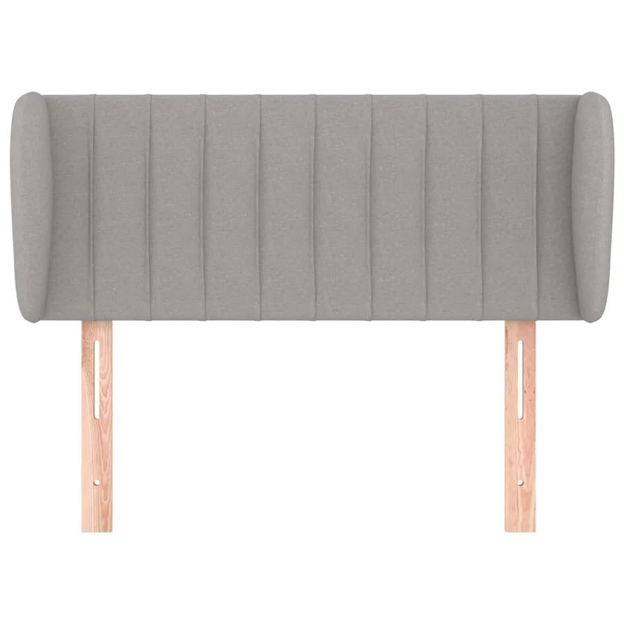Tête de lit avec oreilles Gris clair 93x23x78/88 cm Tissu - 3