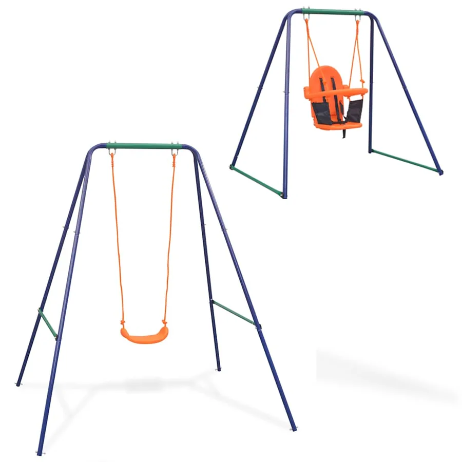 Balançoire simple 2-en-1 et balançoire pour tout-petits Orange