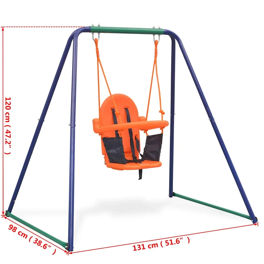 Balançoire simple 2-en-1 et balançoire pour tout-petits Orange - 16