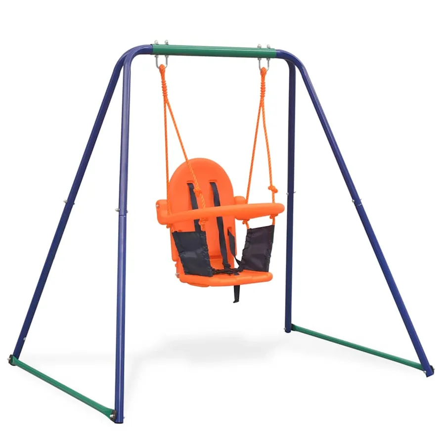 Balançoire simple 2-en-1 et balançoire pour tout-petits Orange - 5