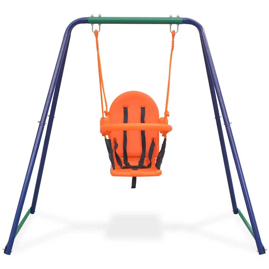 Balançoire simple 2-en-1 et balançoire pour tout-petits Orange - 6