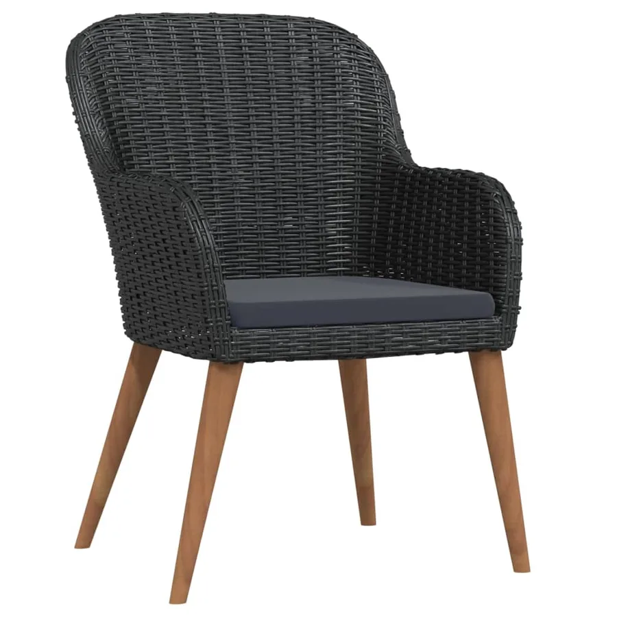 Ensemble à manger de jardin avec coussins 7 pcs Noir - 3