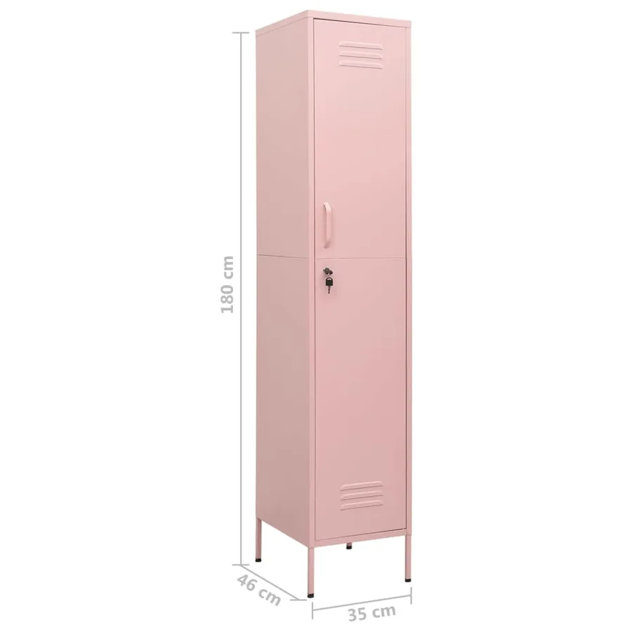 Armoire à casiers Rose 35x46x180 cm Acier - 9
