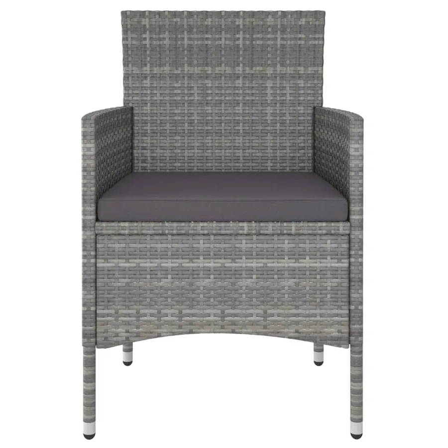 Ensemble à manger de jardin 3 pcs Résine tressée Gris - 4