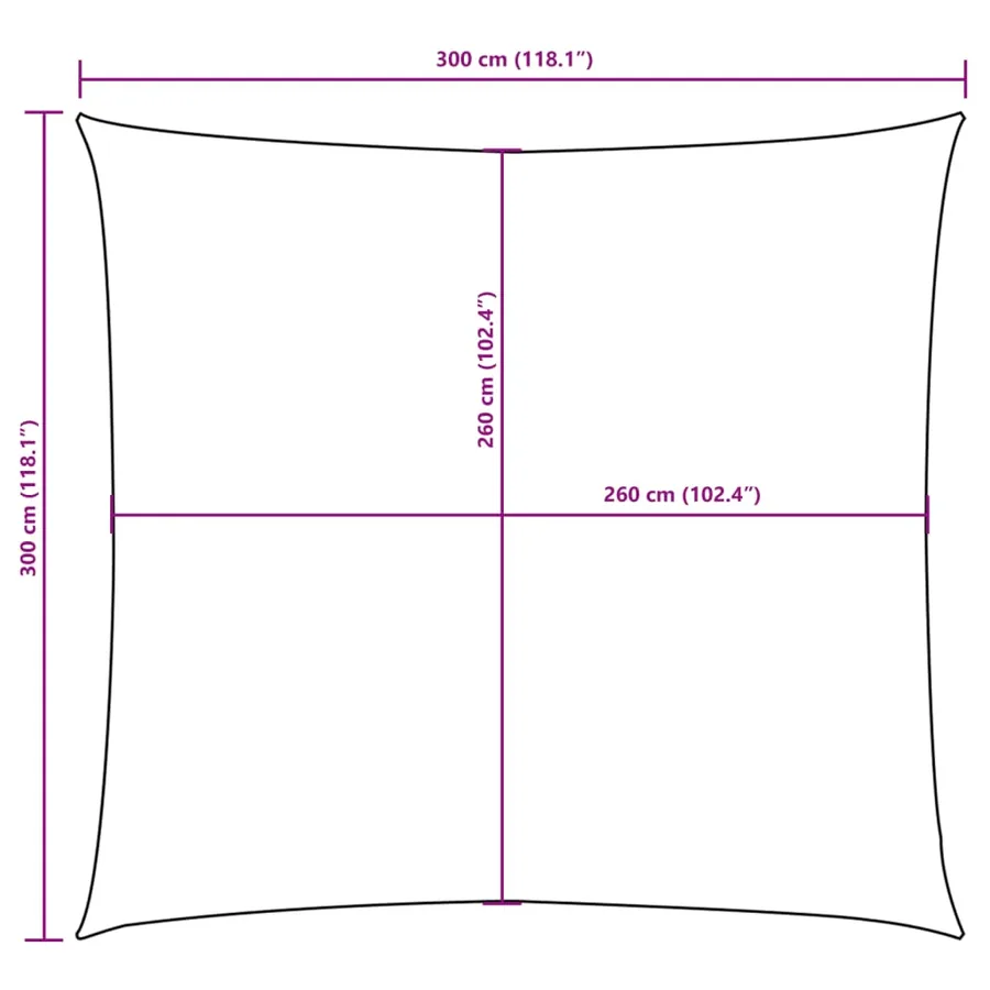 Voile de parasol tissu oxford carré 3x3 m terre cuite - 10