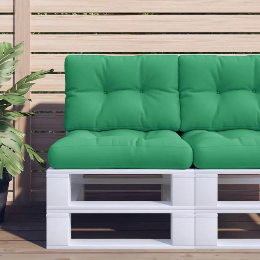 Coussin de palette vert 60x40x12 cm tissu