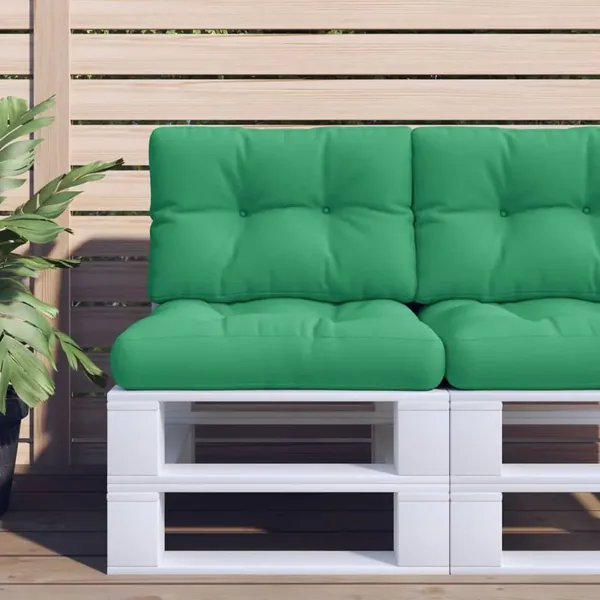 Coussin de palette vert 60x40x12 cm tissu