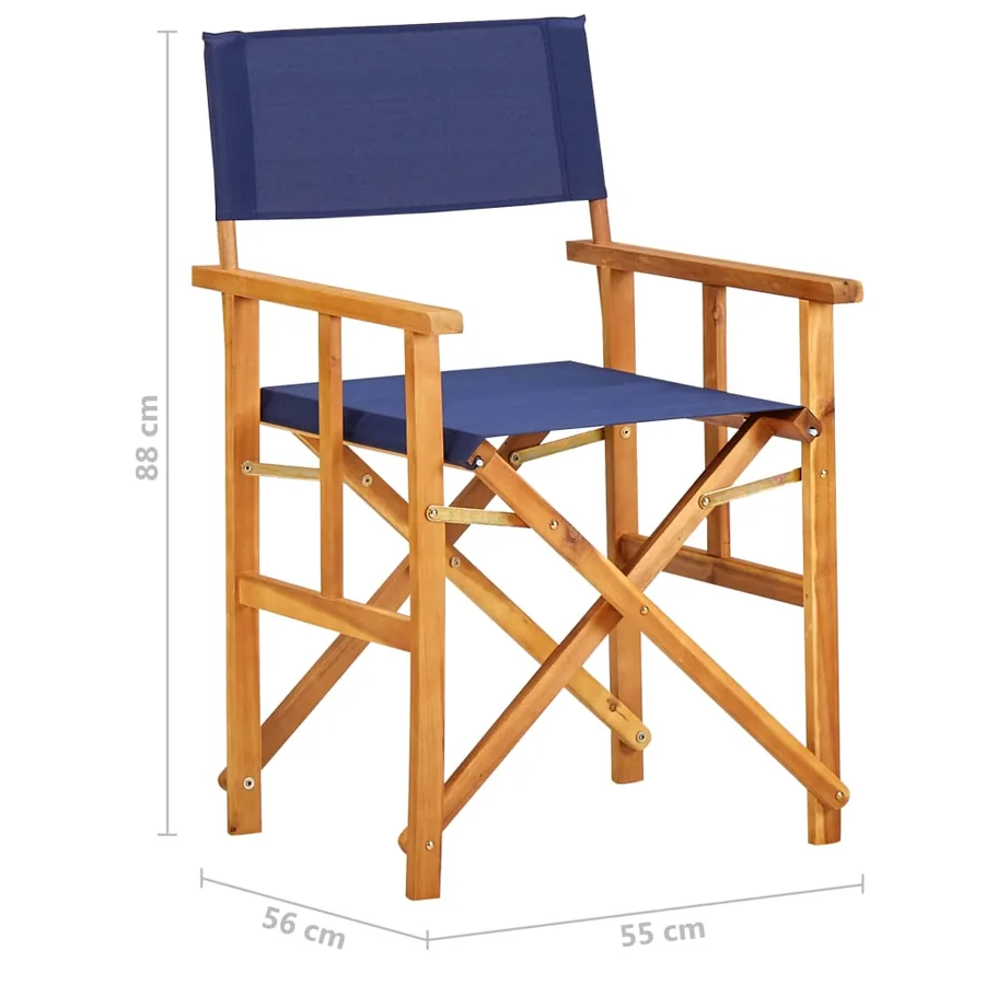 Chaises de metteur en scène lot de 2 Bois massif d'acacia bleu - 9