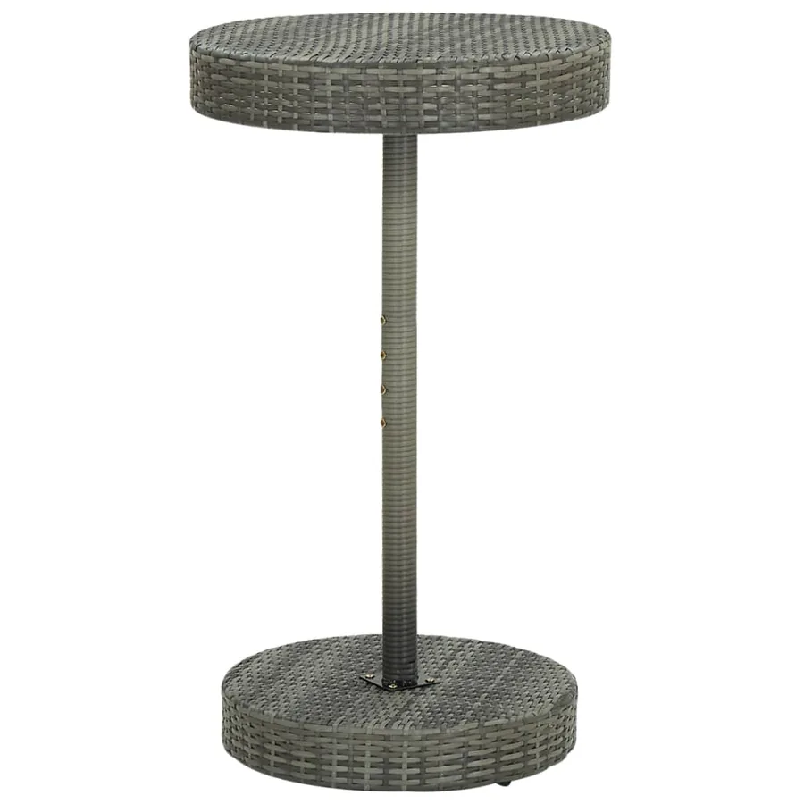 Ensemble de bar jardin 3 pcs gris poly rotin/bois massif acacia - 5