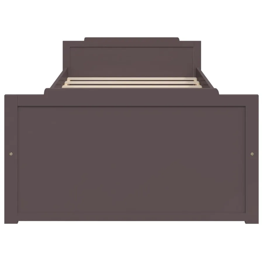 Cadre de lit sans matelas marron foncé bois pin massif 90x200cm - 4