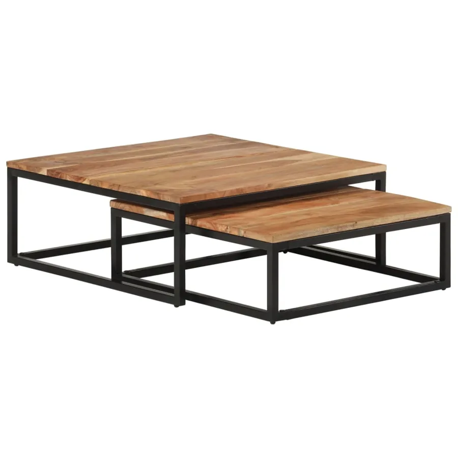 Tables basses gigognes 2 pcs Bois d'acacia massif - 10