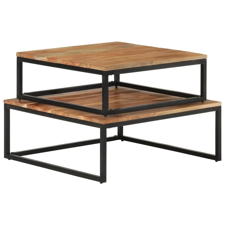 Tables basses gigognes 2 pcs Bois d'acacia massif - 2