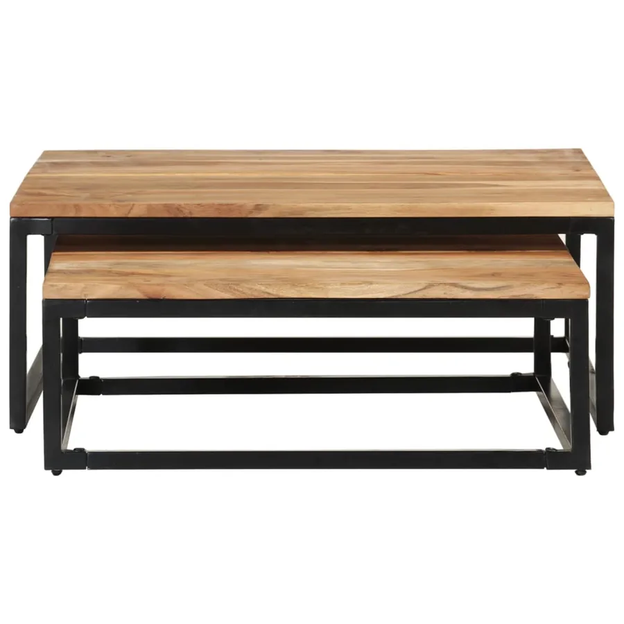 Tables basses gigognes 2 pcs Bois d'acacia massif - 3