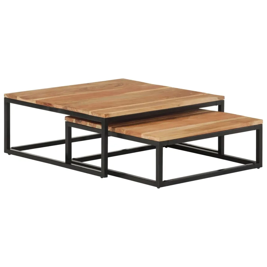 Tables basses gigognes 2 pcs Bois d'acacia massif - 8