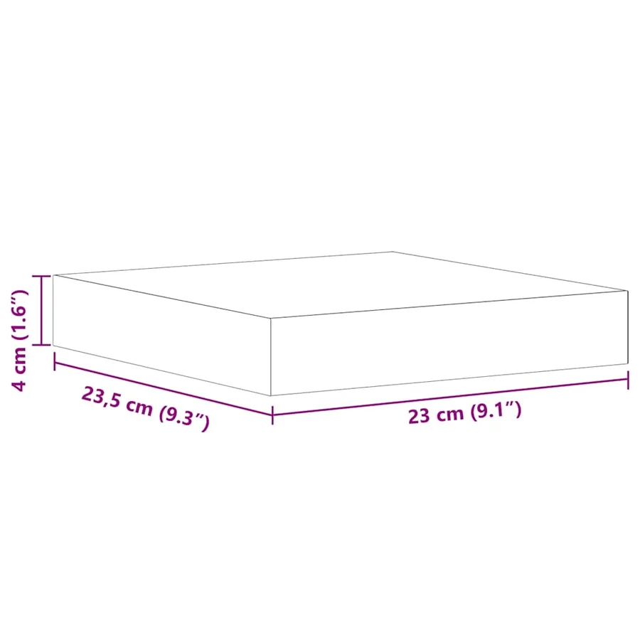 Étagère murale flottante Chêne et blanc 23x23,5x3,8 cm MDF - 16