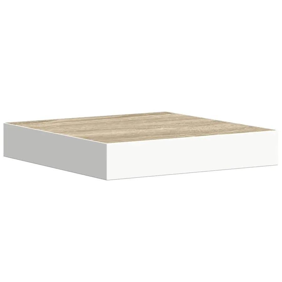 Étagère murale flottante Chêne et blanc 23x23,5x3,8 cm MDF - 2
